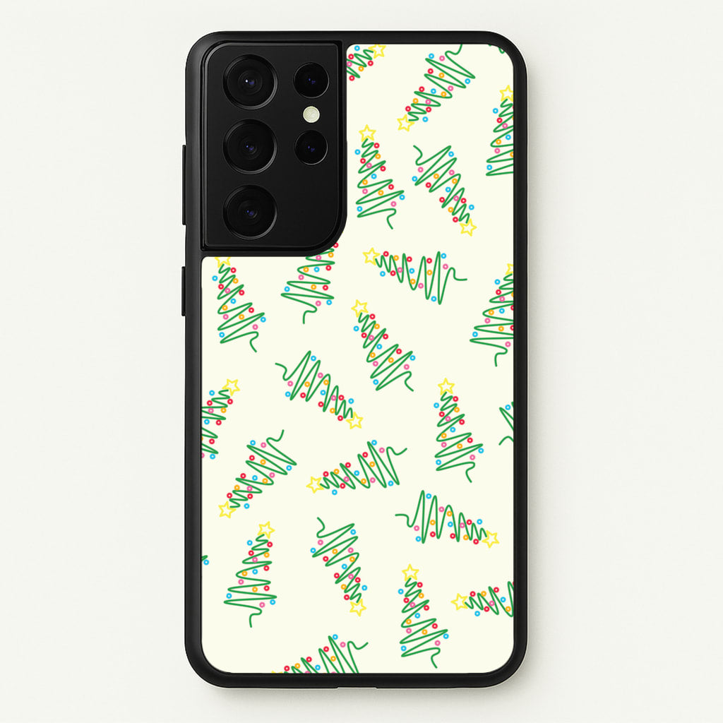 Wiry Tree Pattern - Christmas Patterns Phone Case for Galaxy S21 Ultra