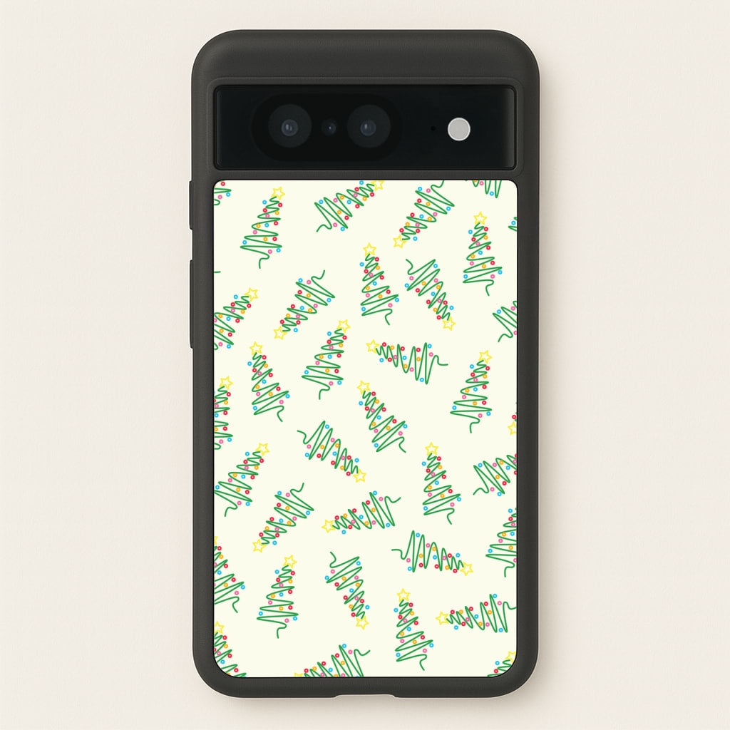 Wiry Tree Pattern - Christmas Patterns Phone Case for Google Pixel 8
