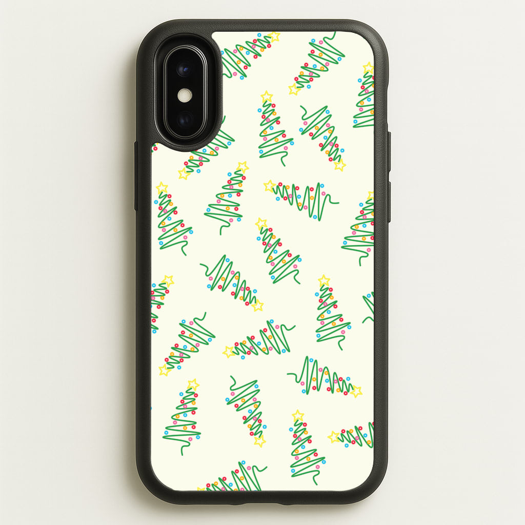Wiry Tree Pattern - Christmas Patterns Phone Case for iPhone X / XS