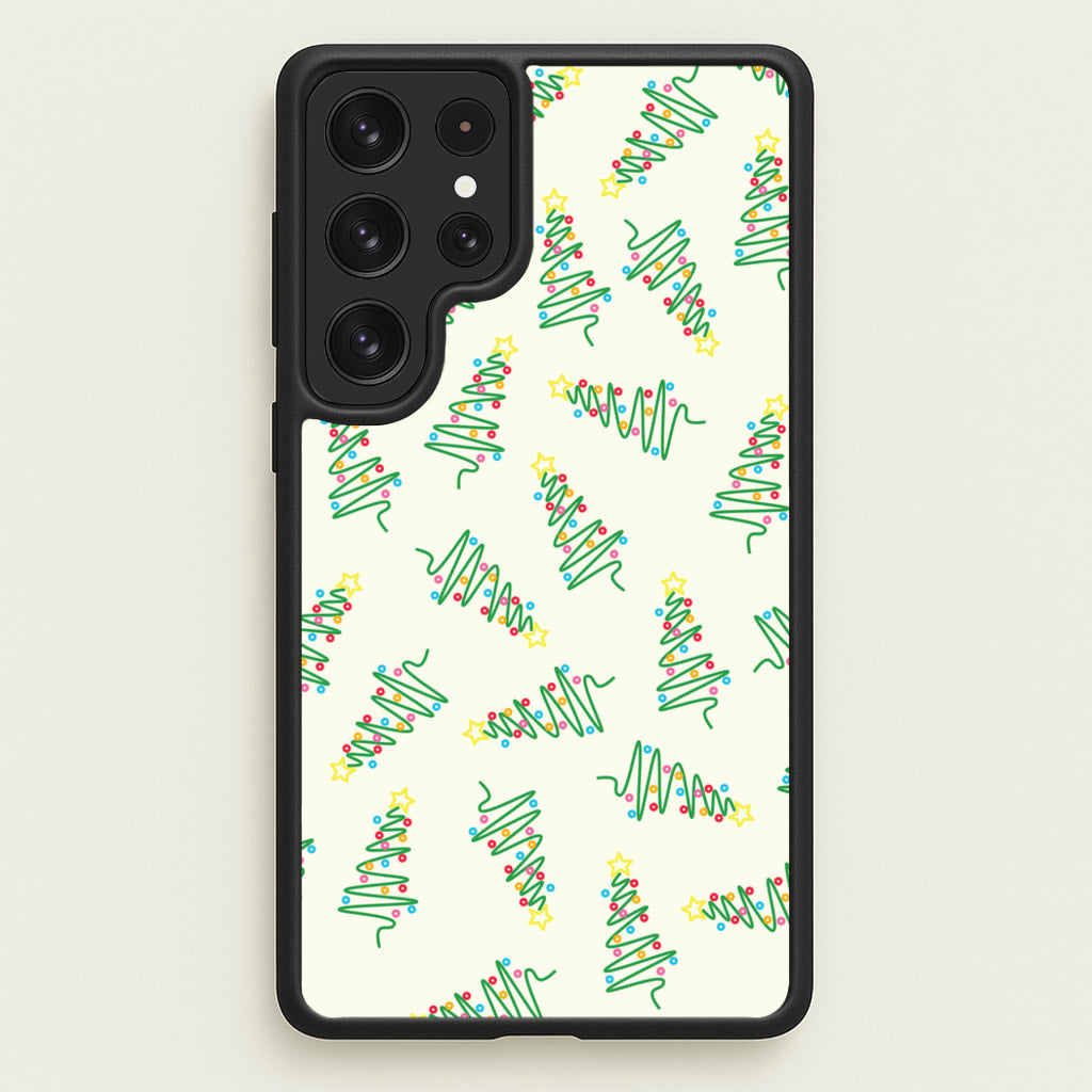 Wiry Tree Pattern - Christmas Patterns Phone Case for Galaxy S22 Ultra