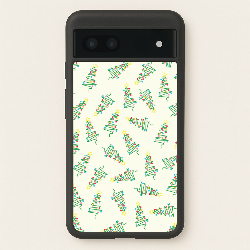 Wiry Tree Pattern - Christmas Patterns Phone Case for Google Pixel 7a
