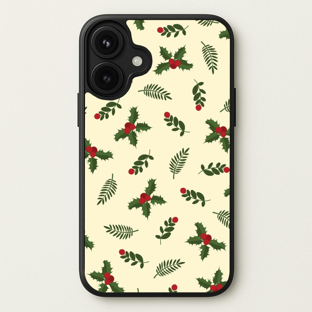 Holly Green Pattern Phone Case for iPhone 17