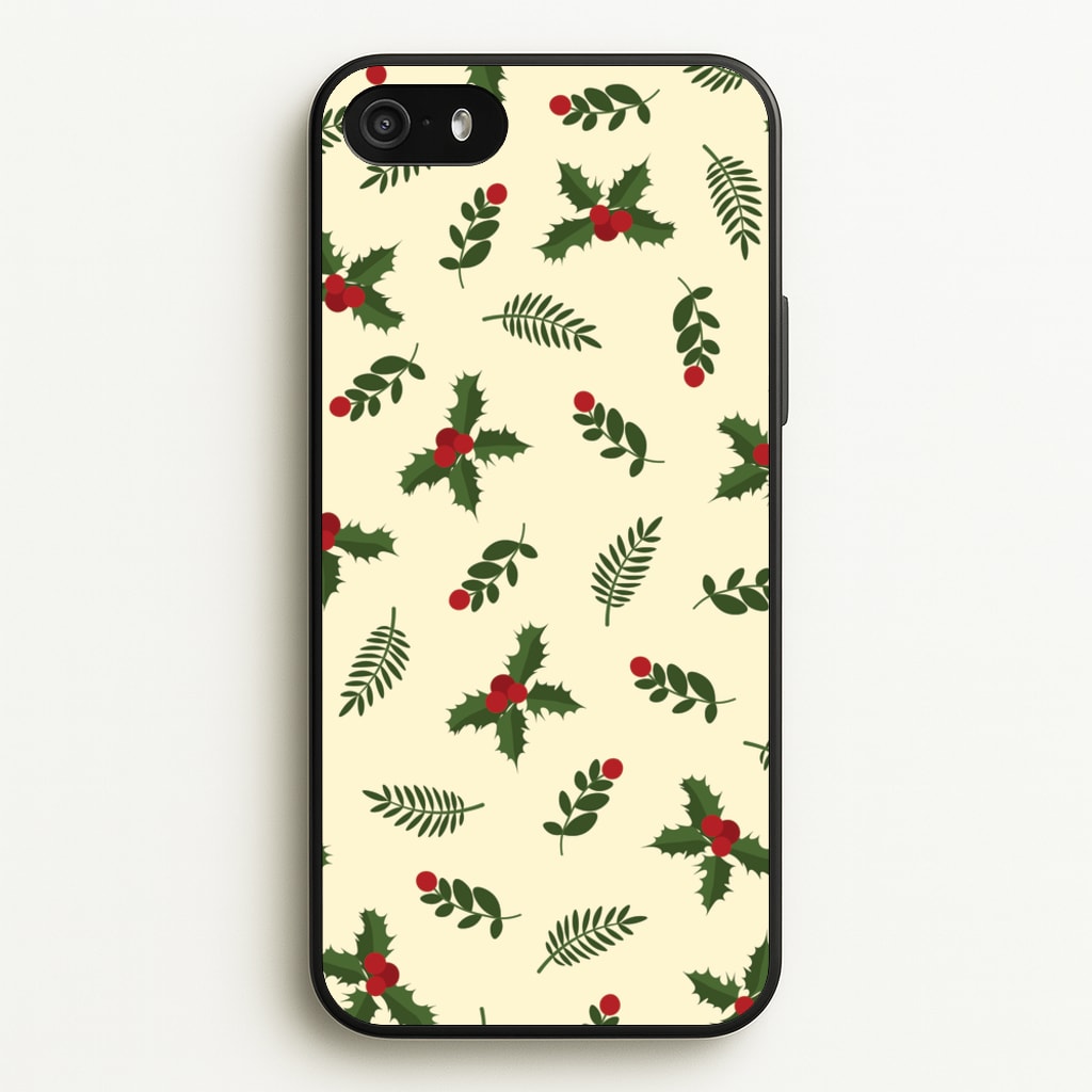 Holly Green Pattern - Christmas Patterns Phone Case for iPhone 5 / 5s / SE 2016
