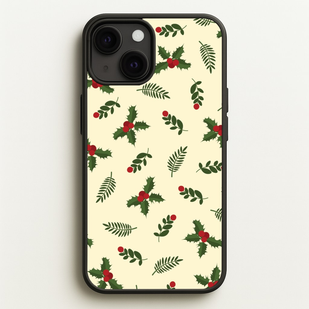 Holly Green Pattern - Christmas Patterns Phone Case for iPhone 13