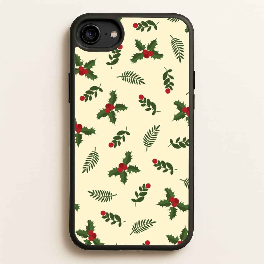 Holly Green Pattern - Christmas Patterns Phone Case for iPhone 6 / 7 / 8 / SE