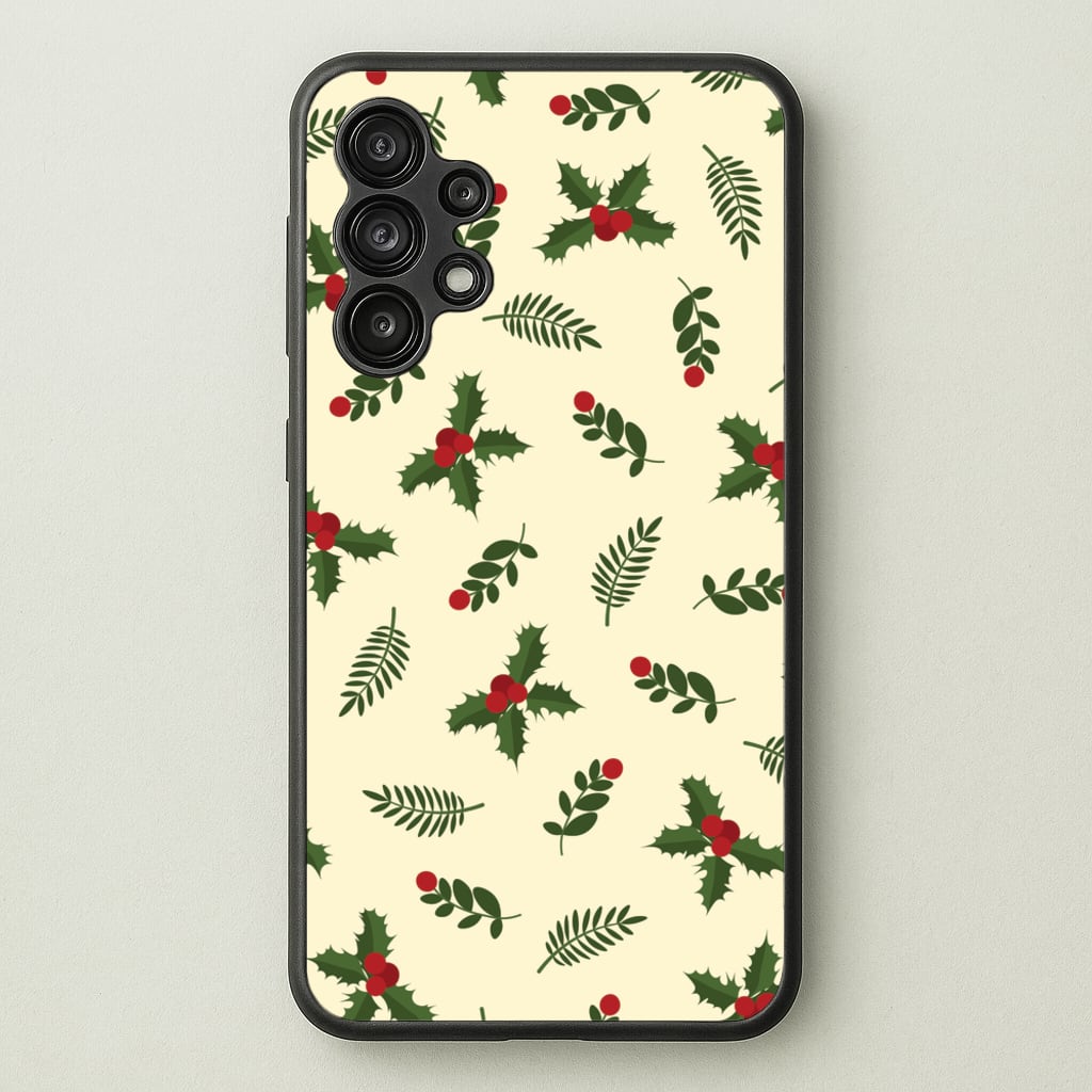 Holly Green Pattern - Christmas Patterns Phone Case for Galaxy A13