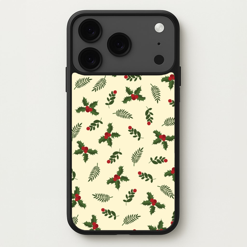 Holly Green Pattern Phone Case for iPhone 17 Pro Max