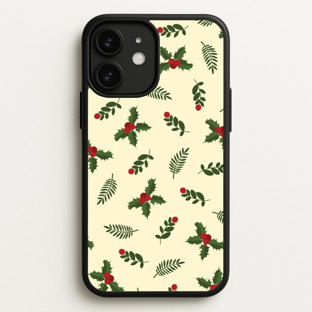 Holly Green Pattern - Christmas Patterns Phone Case for iPhone 11