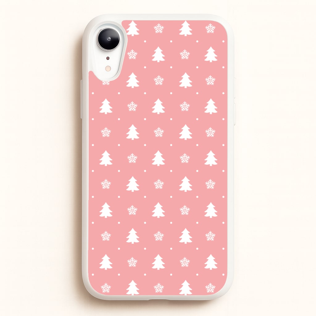 Pink Tree Pattern - Christmas Patterns Phone Case for iPhone XR