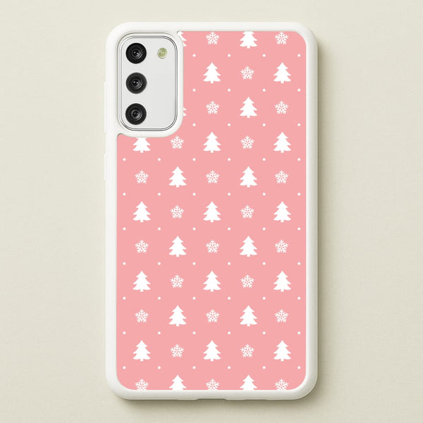 Pink Tree Pattern - Christmas Patterns Phone Case for Galaxy S20FE