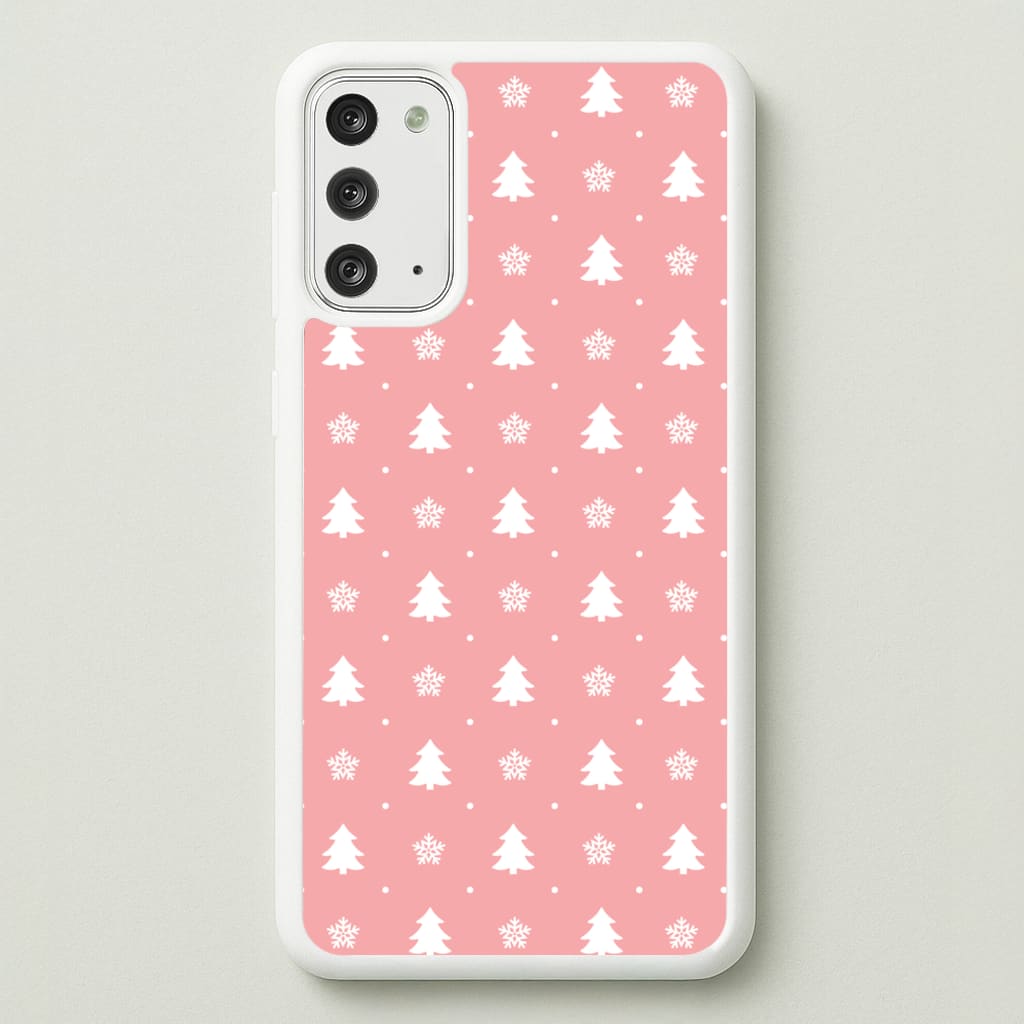 Pink Tree Pattern - Christmas Patterns Phone Case for Galaxy Note 20