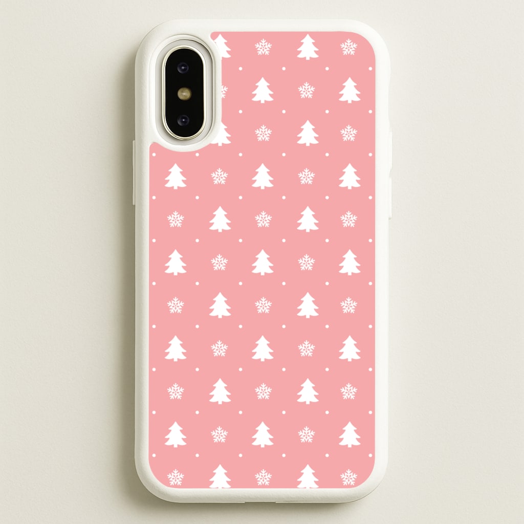 Pink Tree Pattern - Christmas Patterns Phone Case for iPhone X / XS