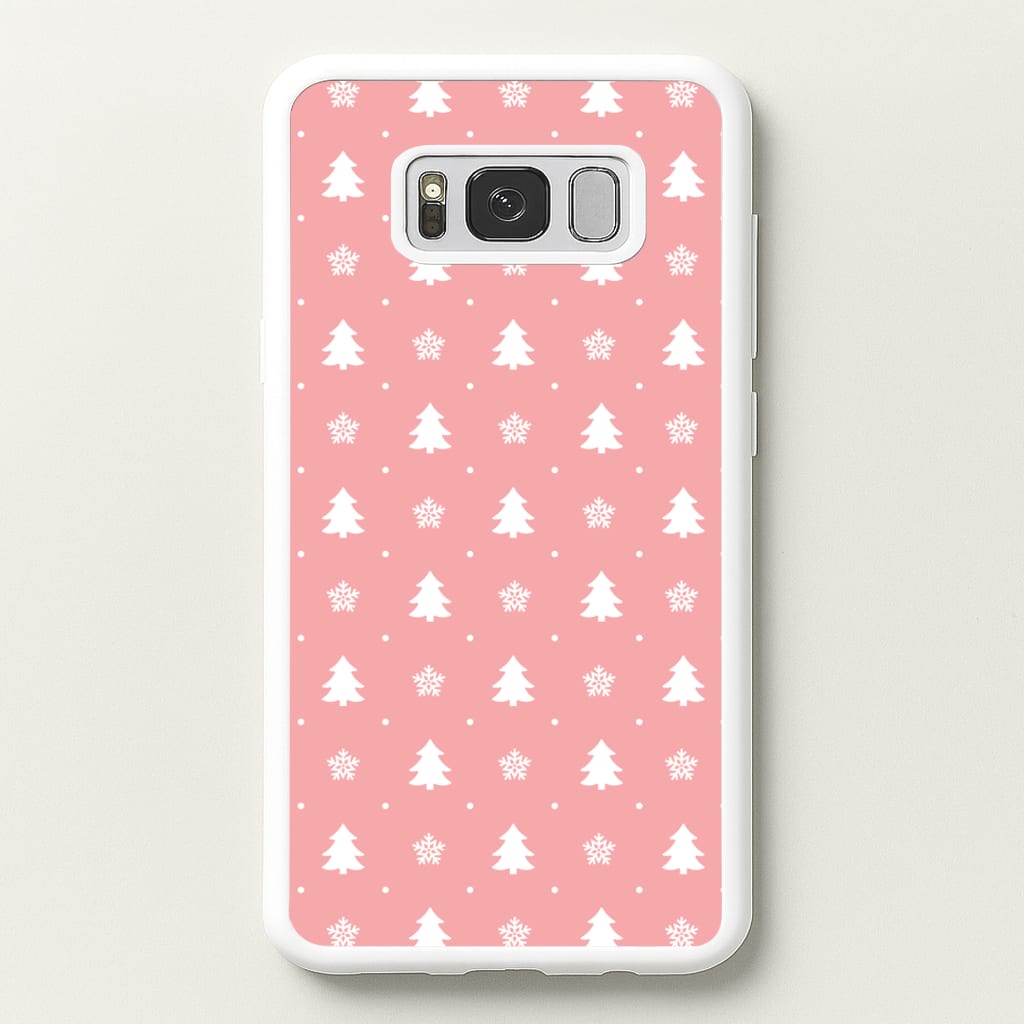 Pink Tree Pattern - Christmas Patterns Phone Case for Galaxy S8