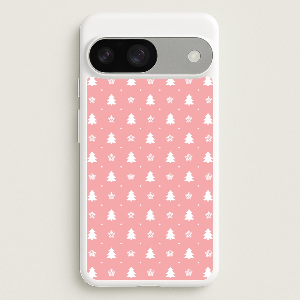 Pink Tree Pattern - Christmas Patterns Phone Case for Google Pixel 9 / 9 Pro