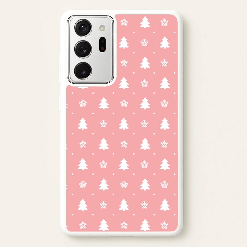 Pink Tree Pattern - Christmas Patterns Phone Case for Galaxy Note 20 Ultra