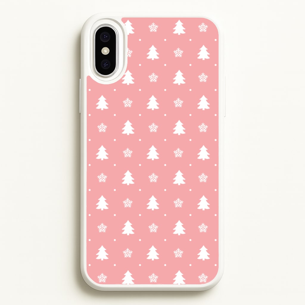 Pink Tree Pattern - Christmas Patterns Phone Case for iPhone XS Max