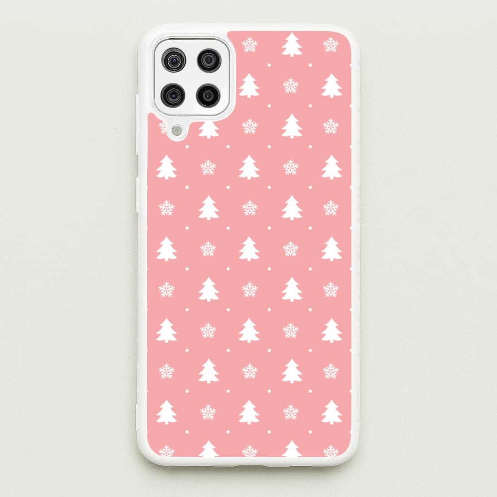 Pink Tree Pattern - Christmas Patterns Phone Case for Galaxy A12