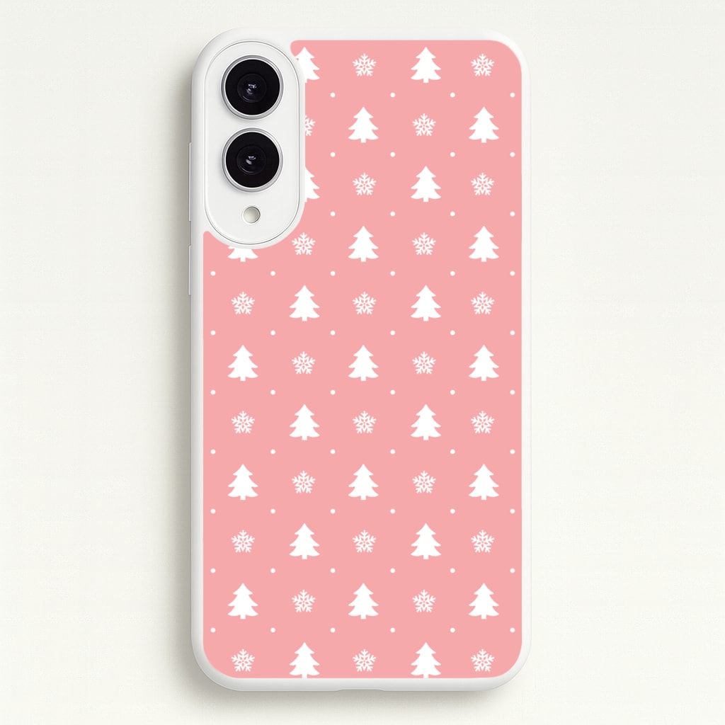 Pink Tree Pattern - Christmas Patterns Phone Case for Galaxy S25 Edge