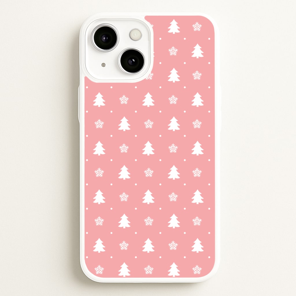 Pink Tree Pattern - Christmas Patterns Phone Case for iPhone 13