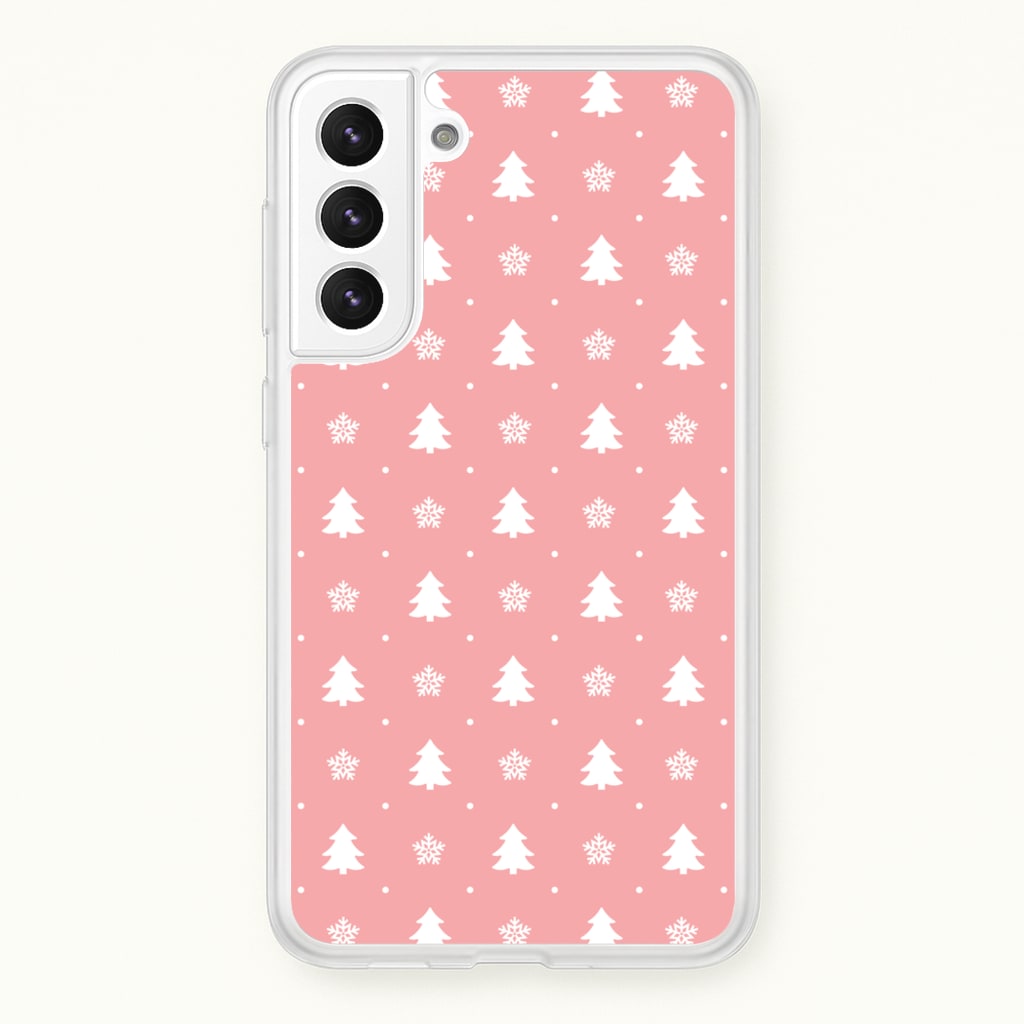 Pink Tree Pattern - Christmas Patterns Phone Case for Galaxy S22 Plus