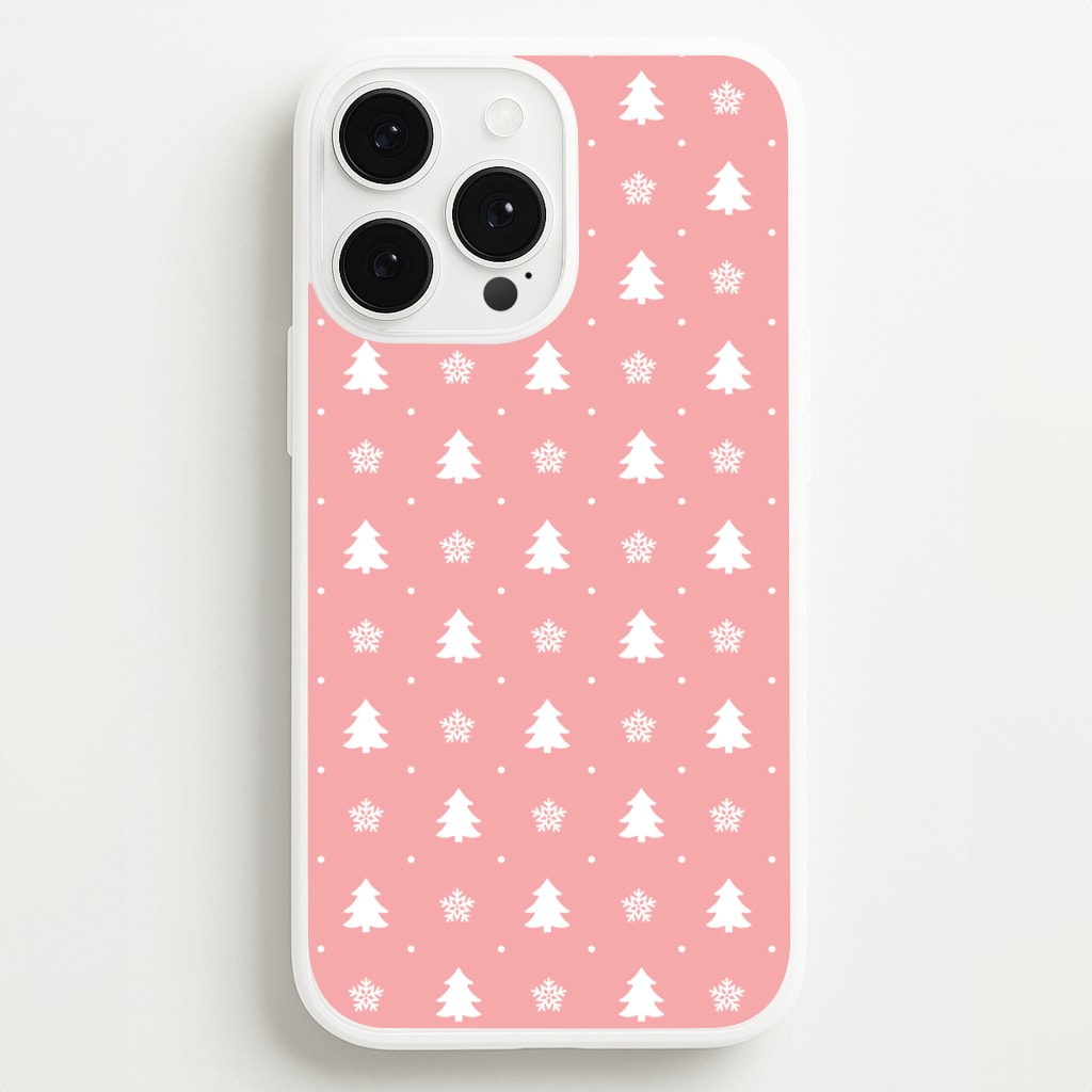 Pink Tree Pattern - Christmas Patterns Phone Case for iPhone 13 Pro Max