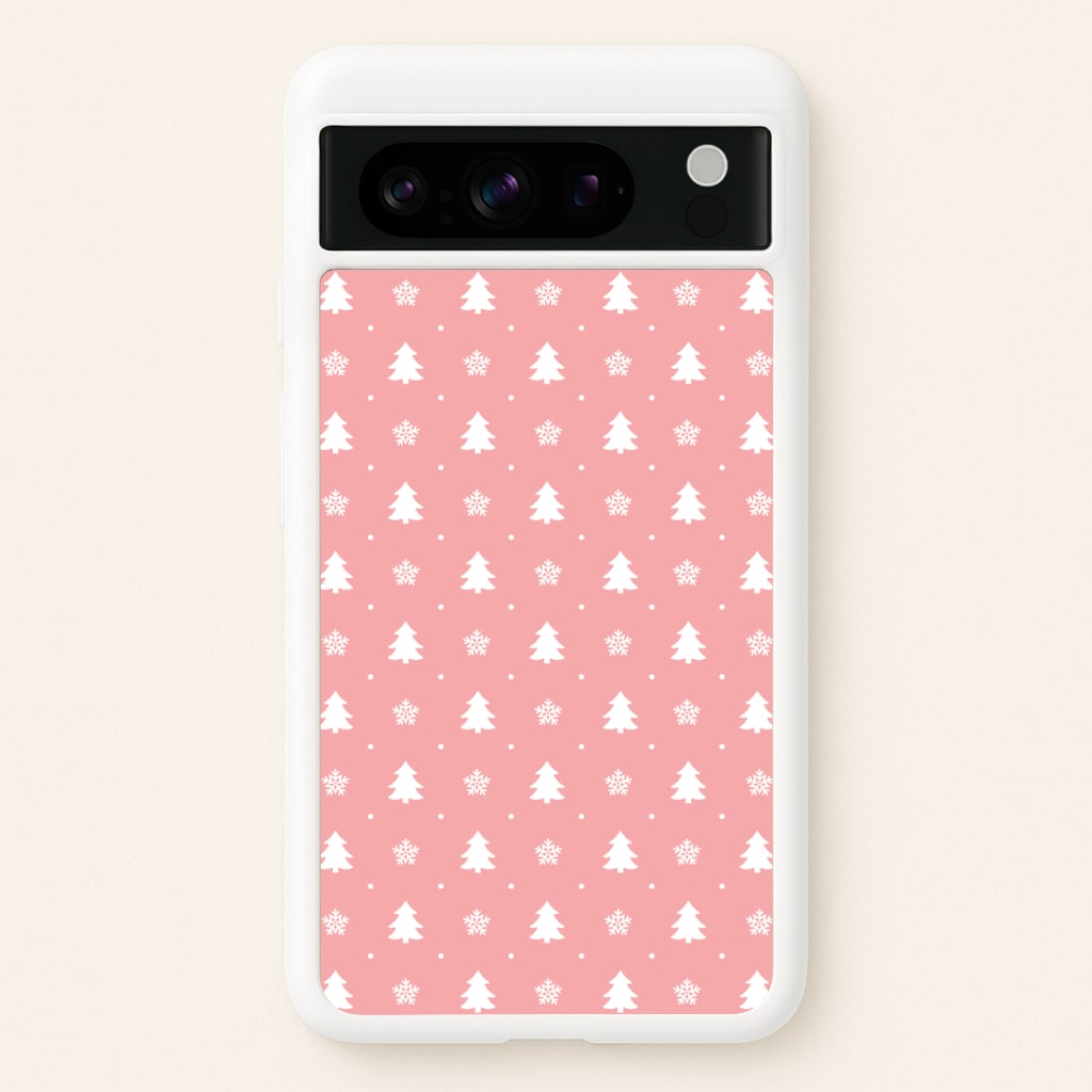 Pink Tree Pattern - Christmas Patterns Phone Case for Google Pixel 8 Pro