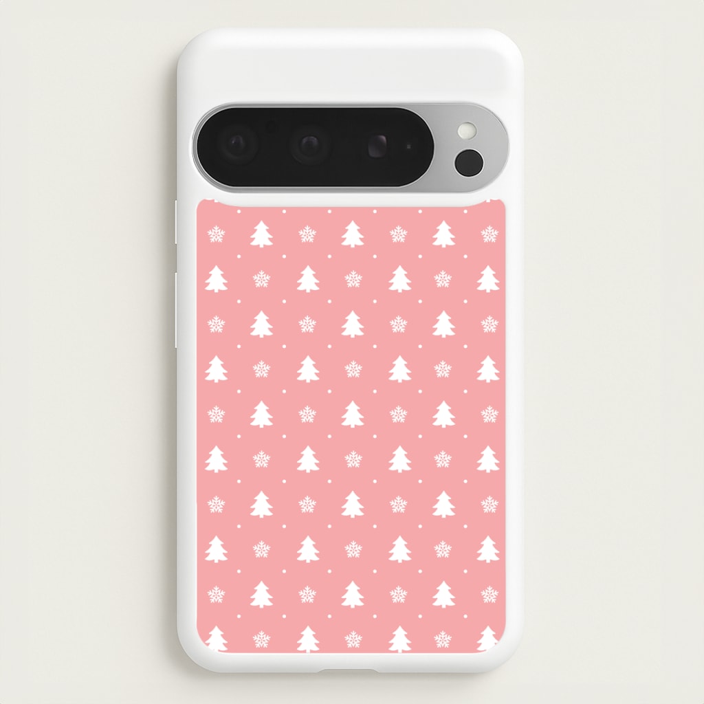 Pink Tree Pattern - Christmas Patterns Phone Case for Google Pixel 9 Pro XL