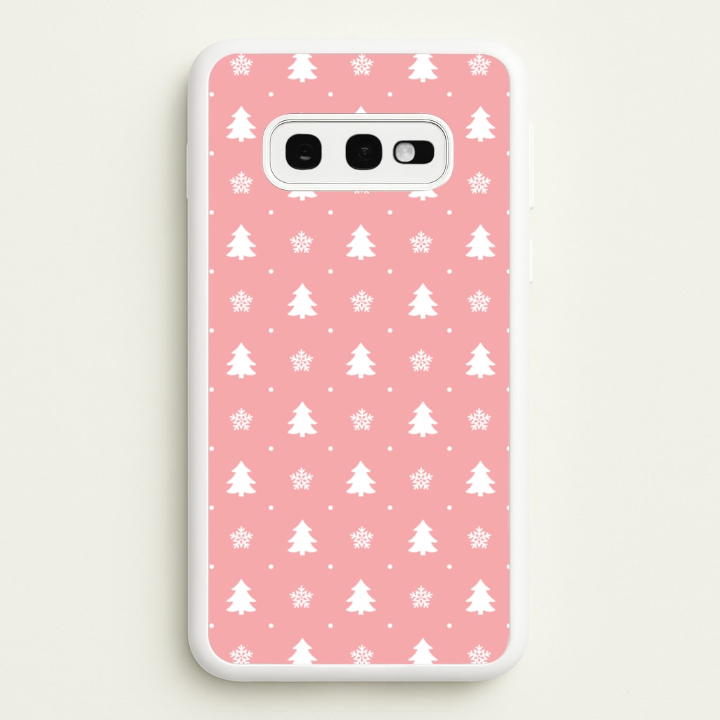 Pink Tree Pattern - Christmas Patterns Phone Case for Galaxy S10e