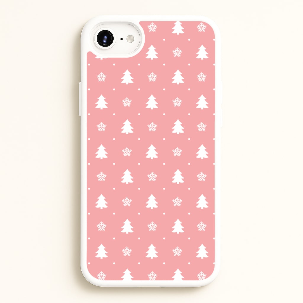 Pink Tree Pattern - Christmas Patterns Phone Case for iPhone 6 / 7 / 8 / SE