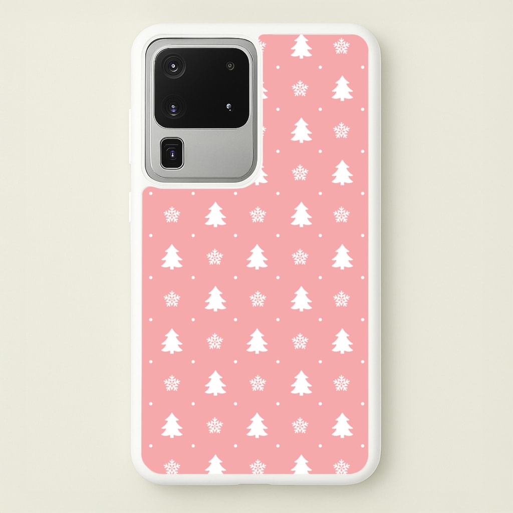 Pink Tree Pattern - Christmas Patterns Phone Case for Galaxy S20 Ultra