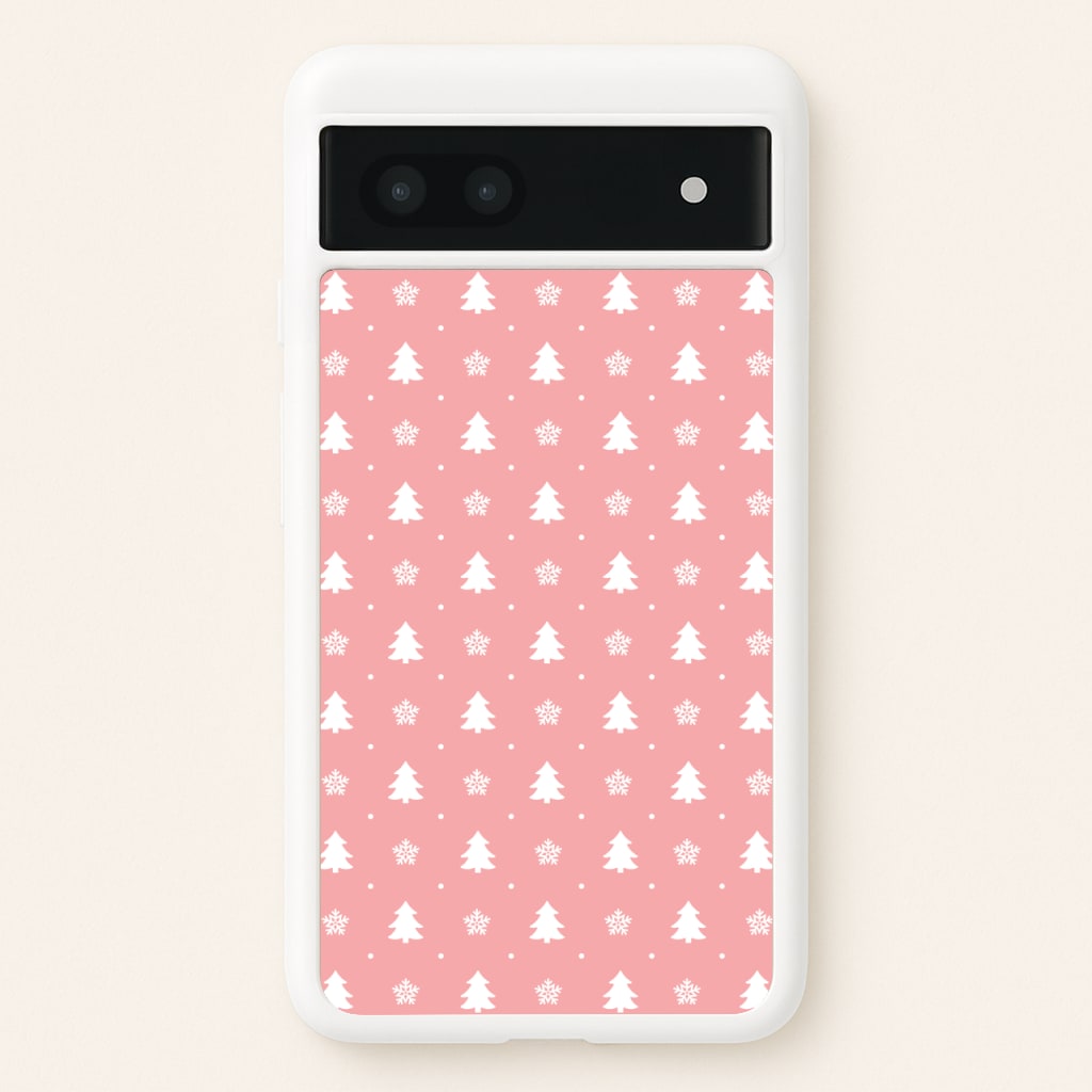Pink Tree Pattern - Christmas Patterns Phone Case for Google Pixel 7a
