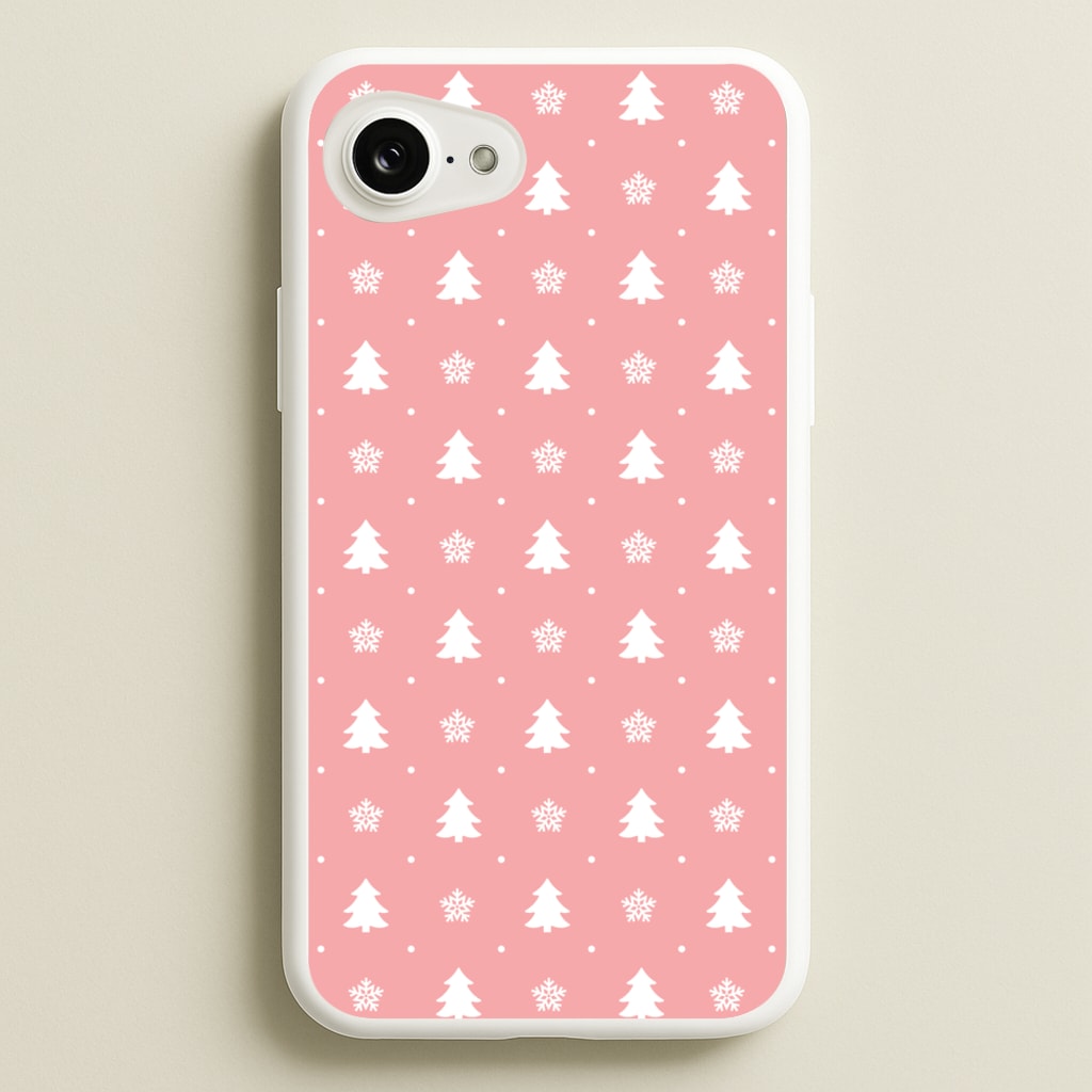 Pink Tree Pattern - Christmas Patterns Phone Case for iPhone 16e