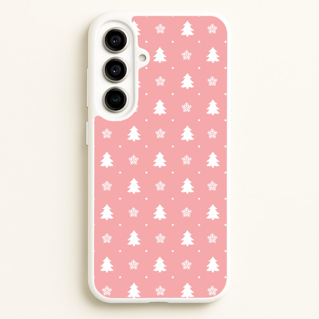 Pink Tree Pattern - Christmas Patterns Phone Case for Galaxy A56