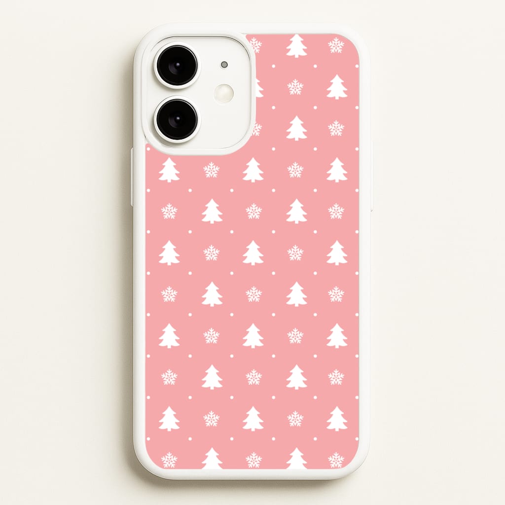 Pink Tree Pattern - Christmas Patterns Phone Case for iPhone 11