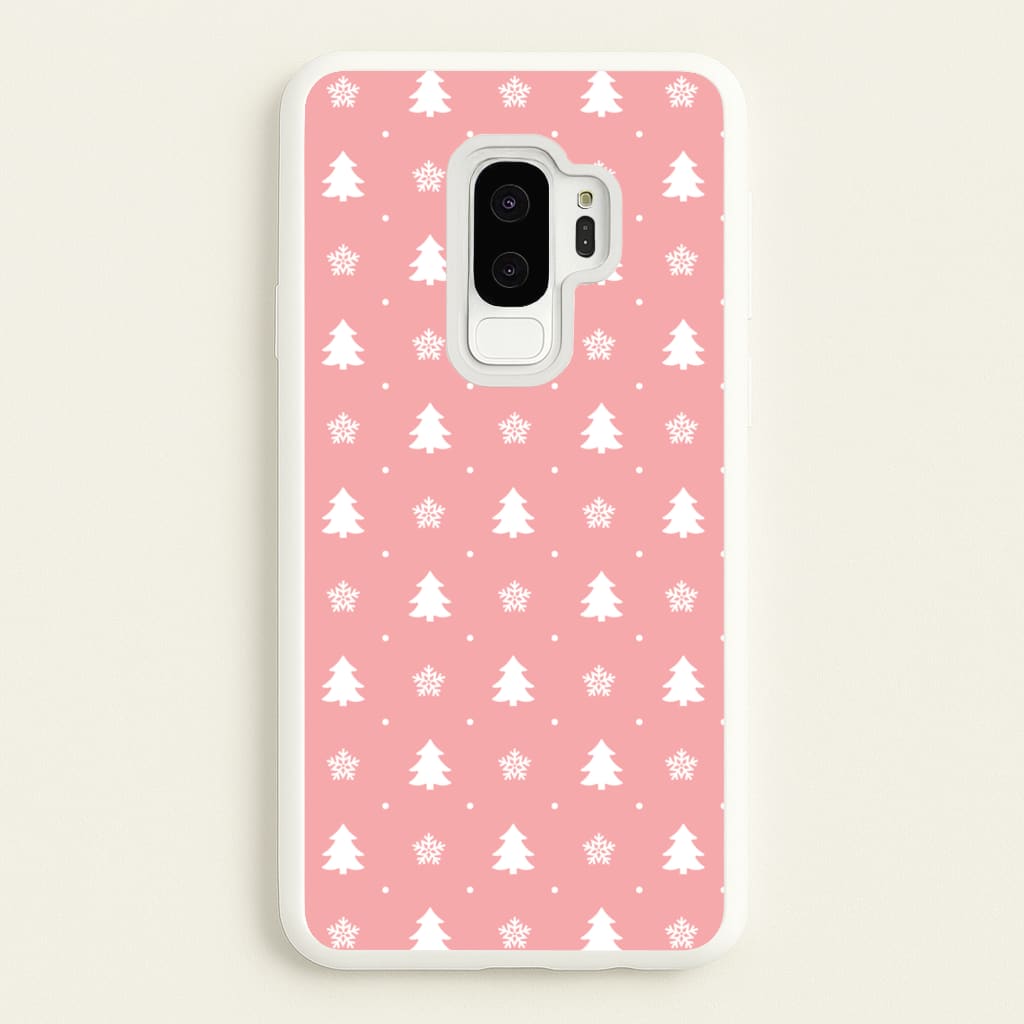Pink Tree Pattern - Christmas Patterns Phone Case for Galaxy S9 Plus