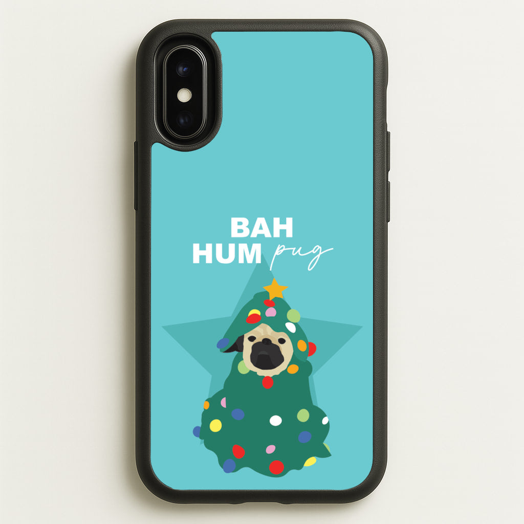 Bah Hum Pug - Christmas Animals Phone Case for iPhone X / XS