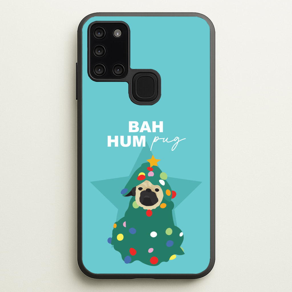Bah Hum Pug - Christmas Animals Phone Case for Galaxy A21s