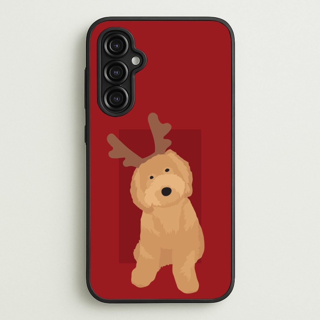 Dog Christmas Ears - Christmas Animals Phone Case for Galaxy A14