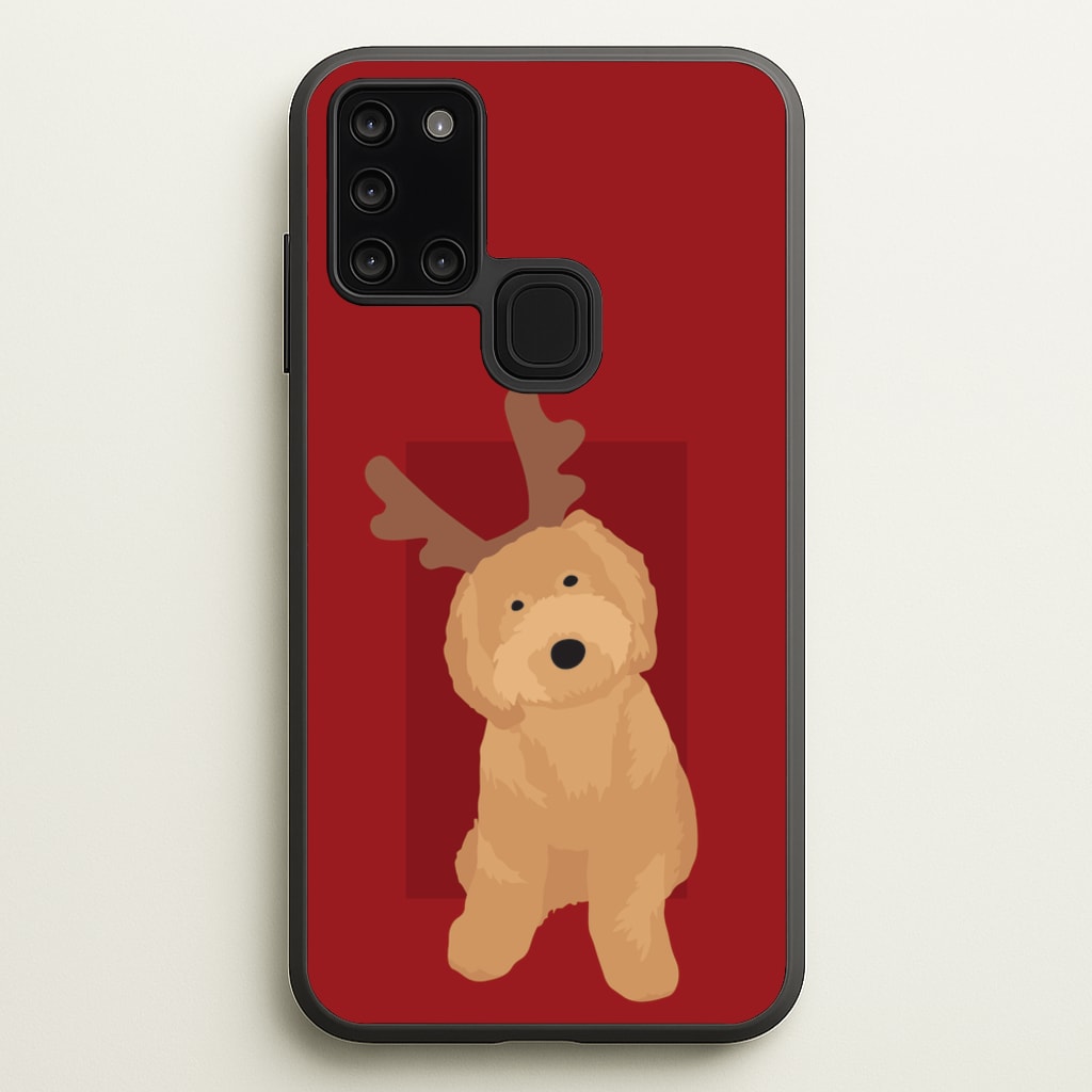 Dog Christmas Ears - Christmas Animals Phone Case for Galaxy A21s