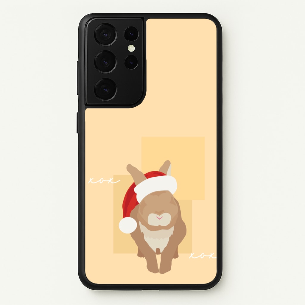 Rabbit Christmas Ears - Christmas Animals Phone Case for Galaxy S21 Ultra