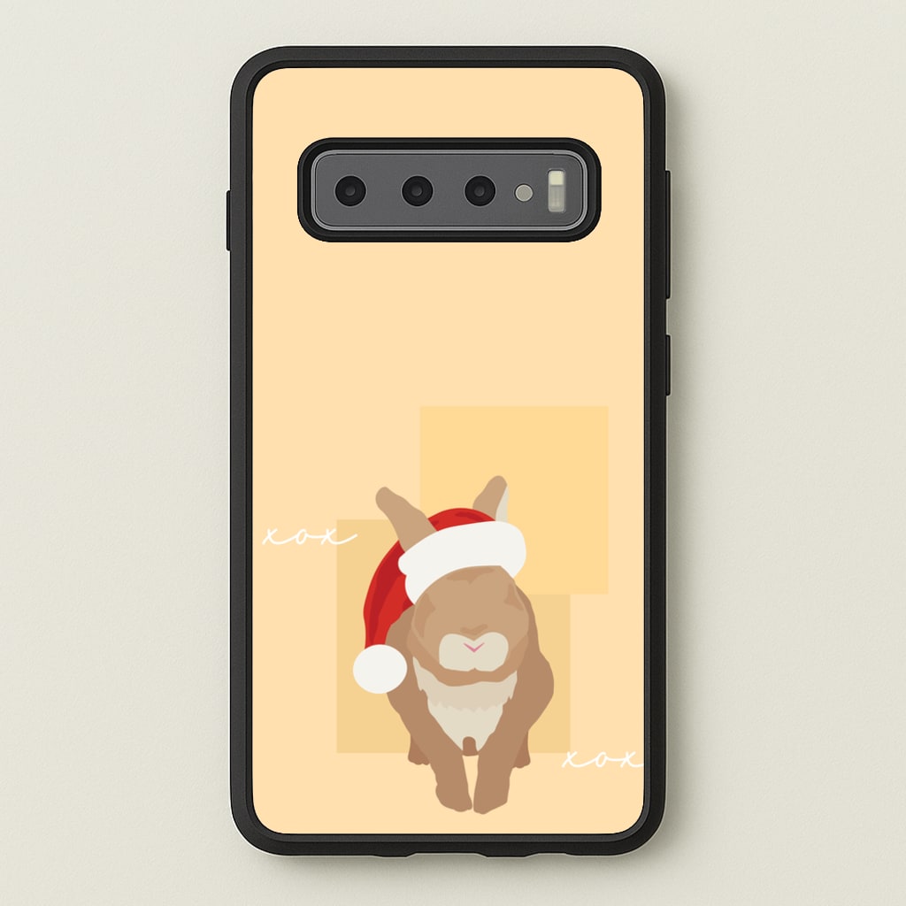 Rabbit Christmas Ears - Christmas Animals Phone Case for Galaxy S10