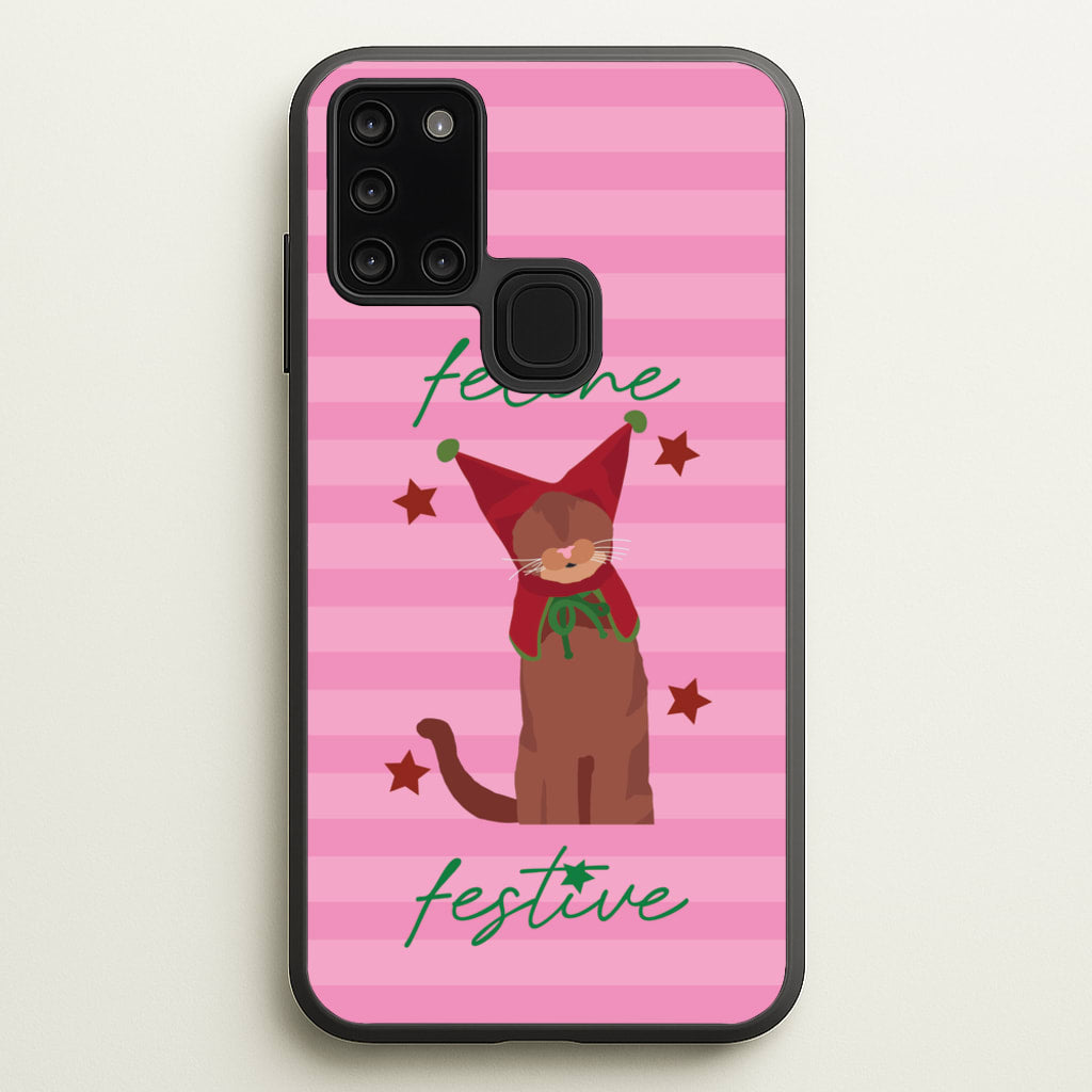 Feline Festive - Christmas Animals Phone Case for Galaxy A21s