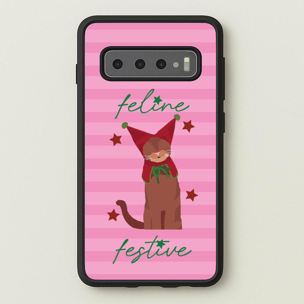 Feline Festive - Christmas Animals Phone Case for Galaxy S10