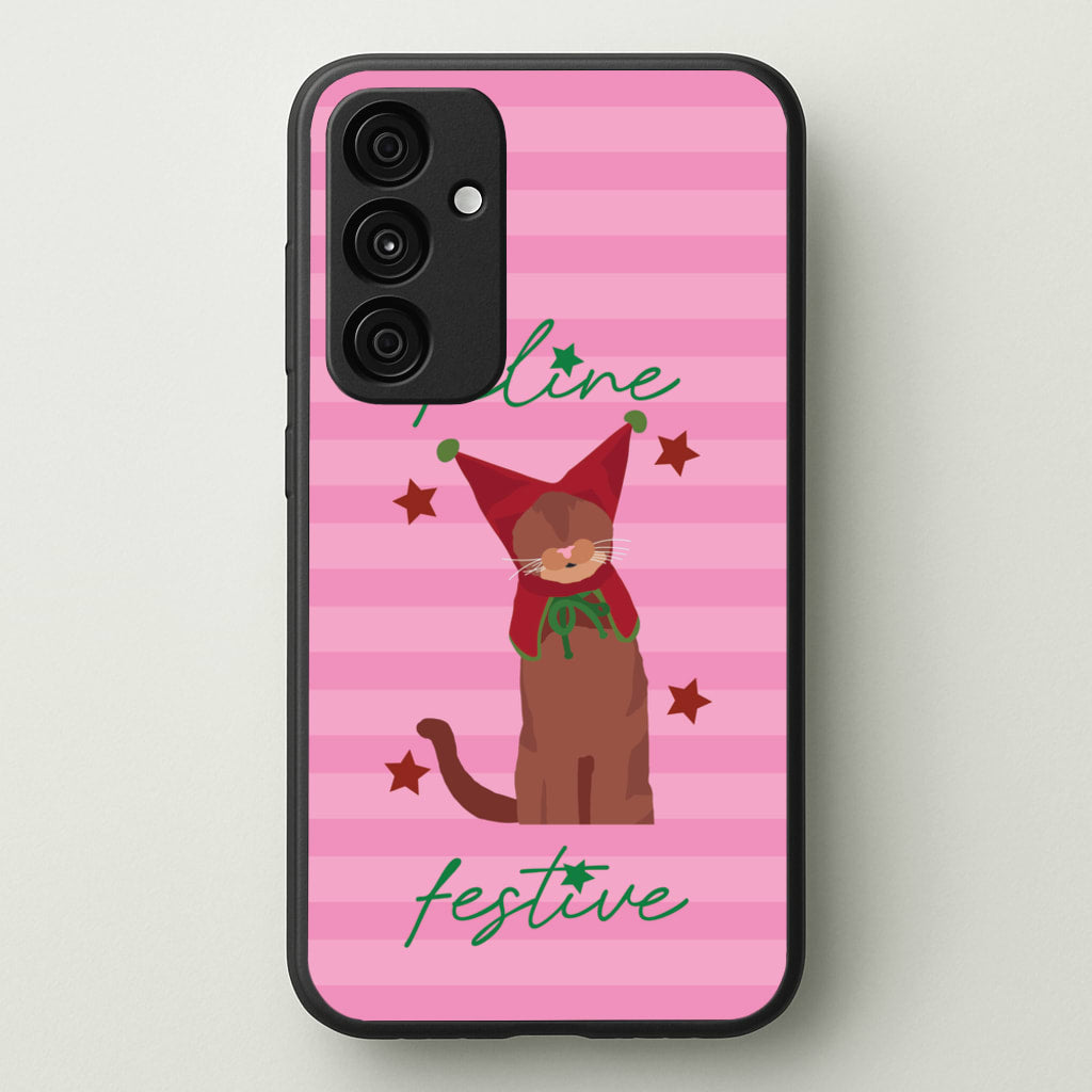 Feline Festive - Christmas Animals Phone Case for Galaxy A35