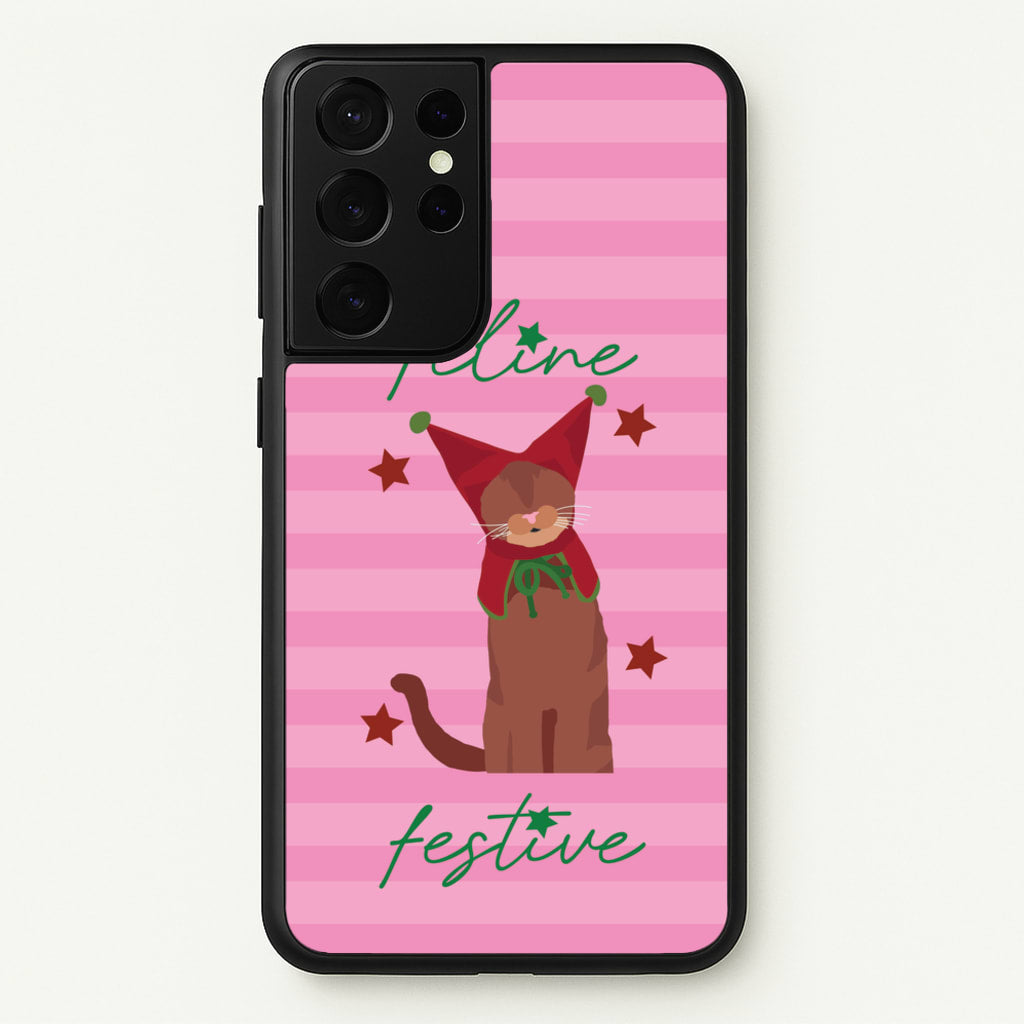 Feline Festive - Christmas Animals Phone Case for Galaxy S21 Ultra