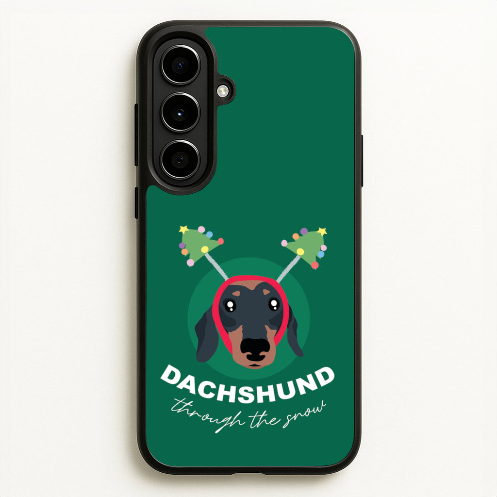 Dachshund Through The Snow - Christmas Animals Phone Case for Galaxy A56