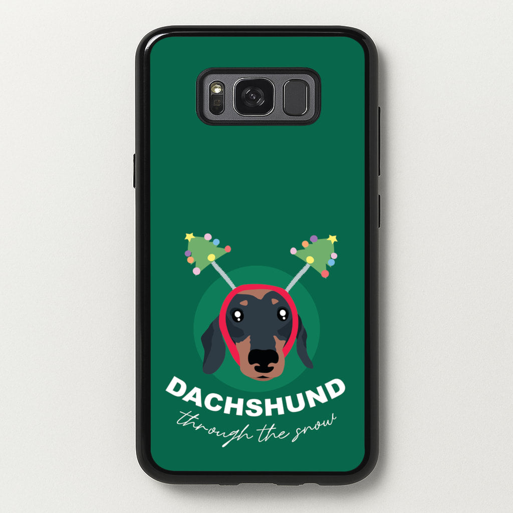Dachshund Through The Snow - Christmas Animals Phone Case for Galaxy S8