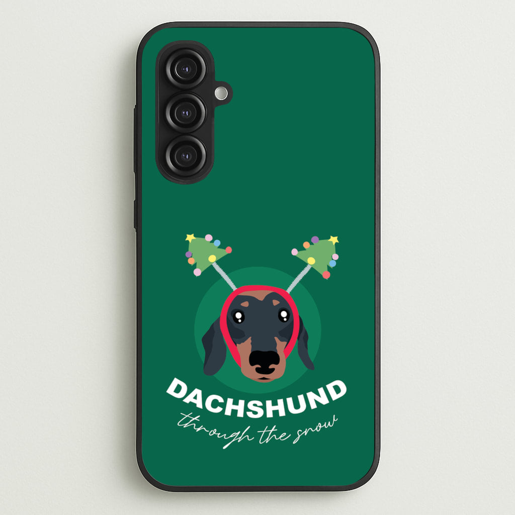 Dachshund Through The Snow - Christmas Animals Phone Case for Galaxy S23FE