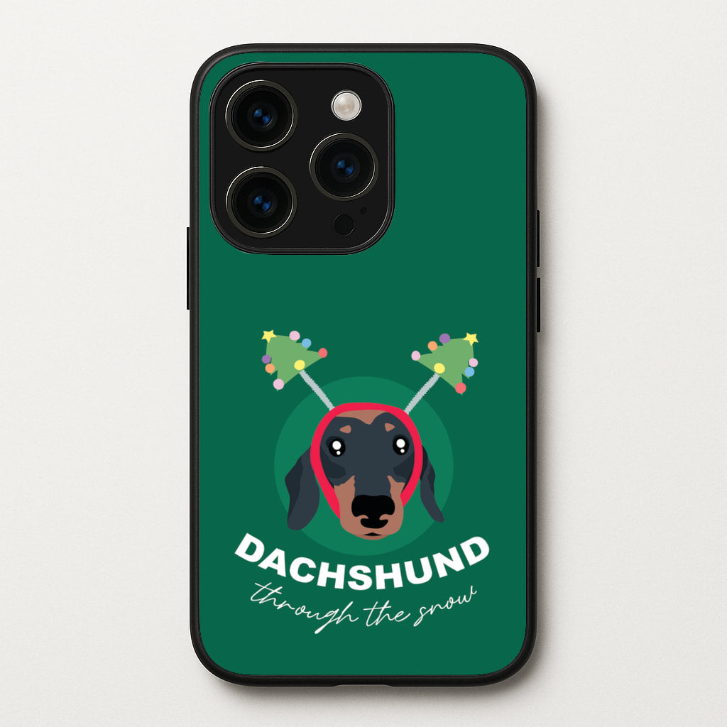 Dachshund Through The Snow - Christmas Animals Phone Case for iPhone 15 Pro Max