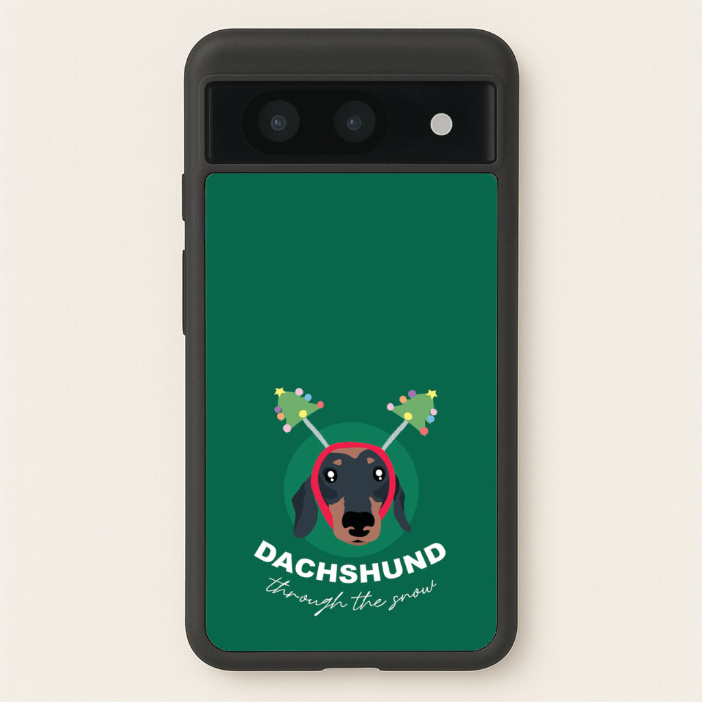 Dachshund Through The Snow - Christmas Animals Phone Case for Google Pixel 8a